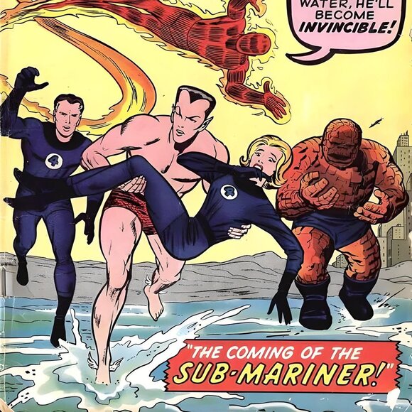 Fantastic Four #4 Comic Book Cover vinyl coated canvas Fabric Poster - Picture 2 of 2